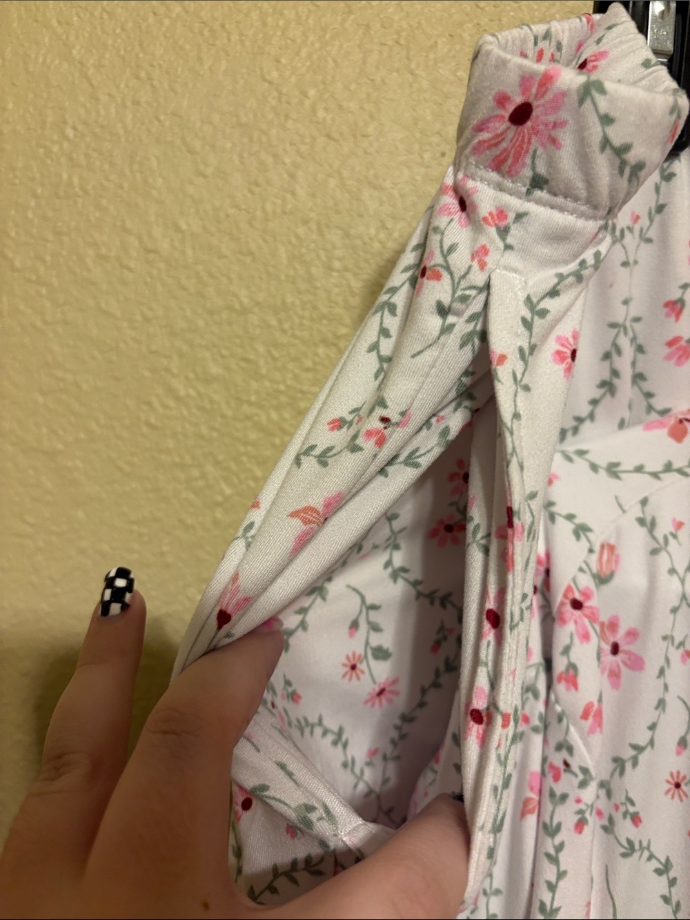 Floral Pink Piped Pajama Set - Picture 3 of 4